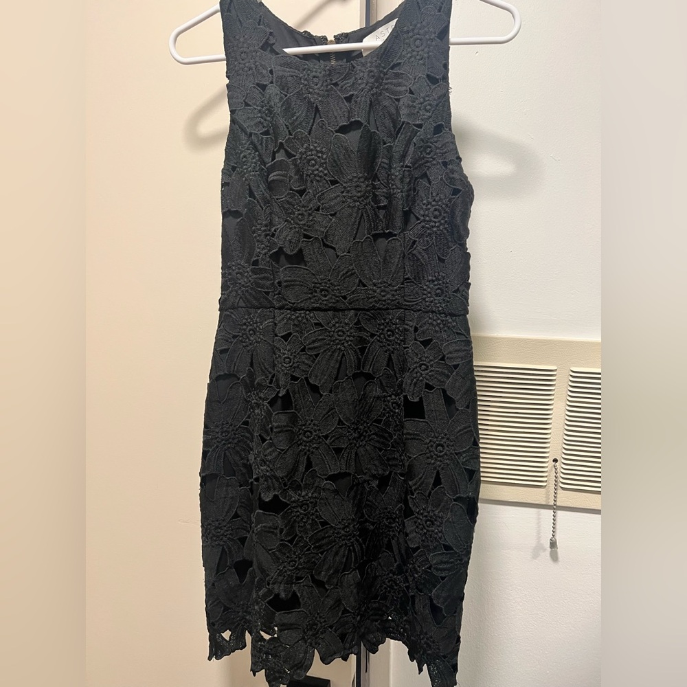 Astr Black Floral Mini Dress